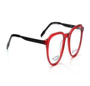 Image 2 of Red Round Eyeglasses for Men and Women from Titan Available at Titan Eye+