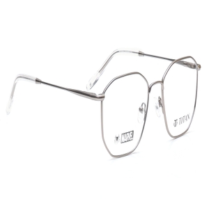 Image 2 of Silver Geometric Eyeglasses for Men and Women from Titan Available at Titan Eye+