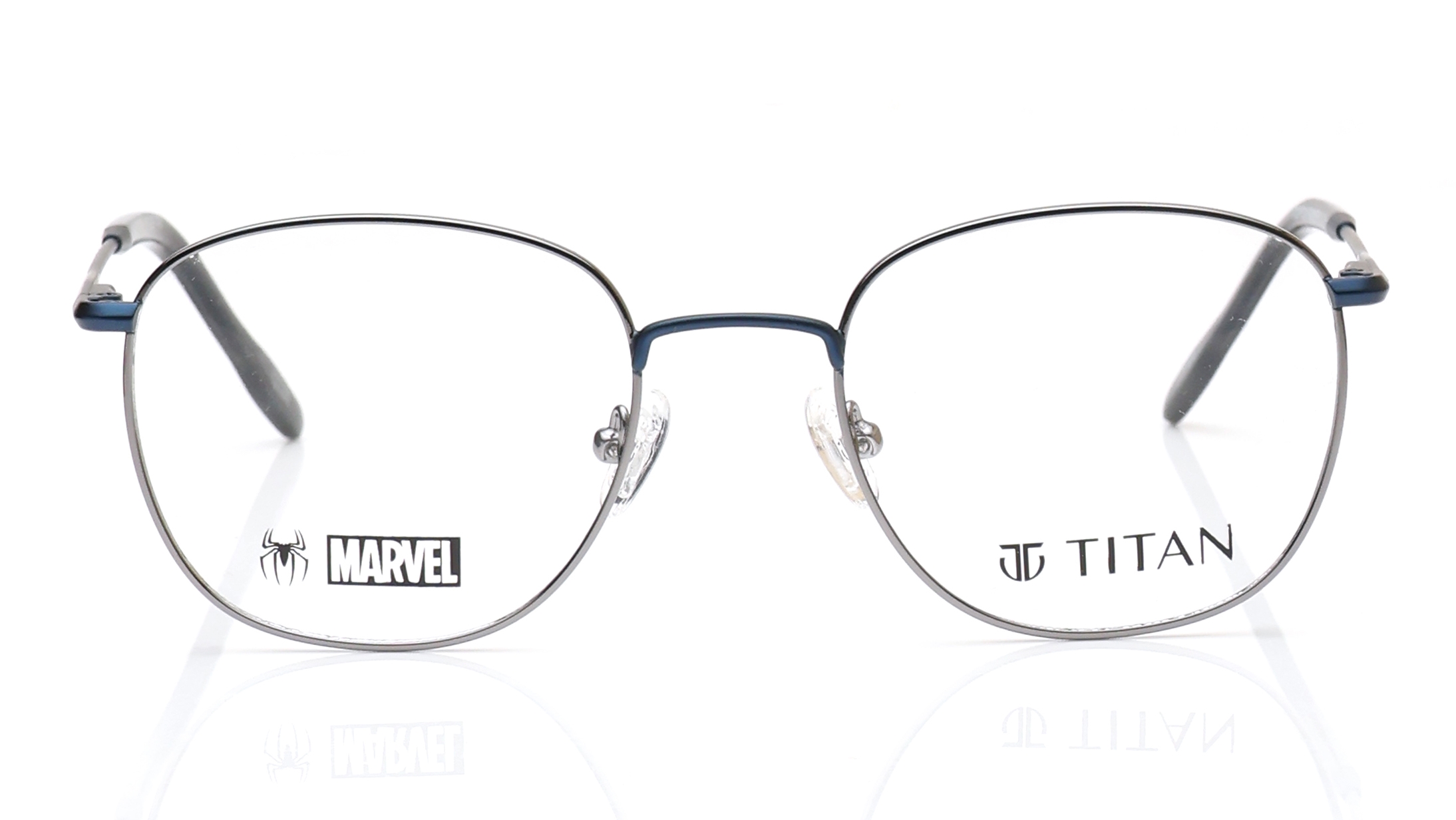 Image 1 of Blue Square Eyeglasses for Men and Women from Titan Available at Titan Eye+