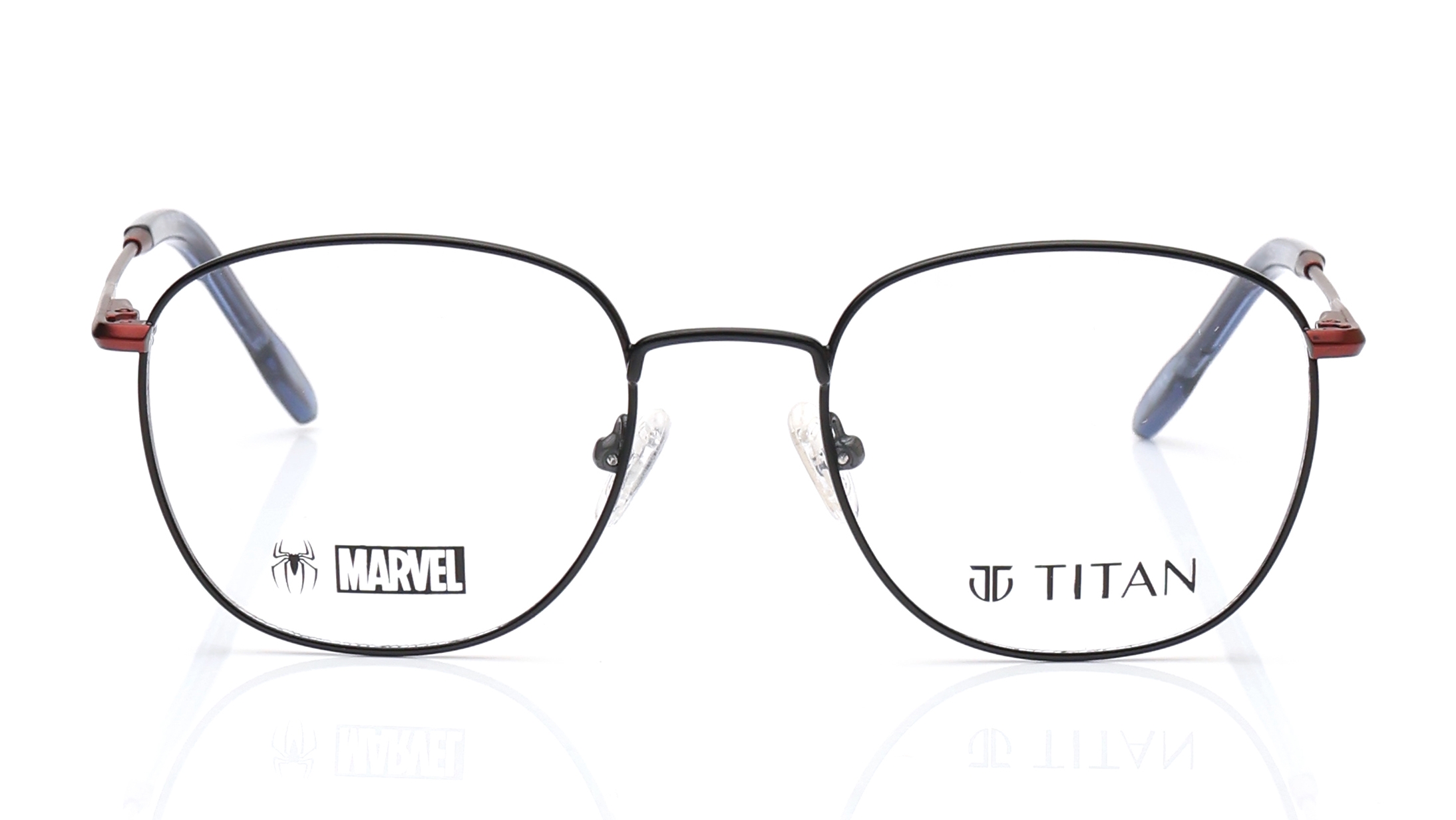 Image 1 of Black Square Eyeglasses for Men and Women from Titan Available at Titan Eye+