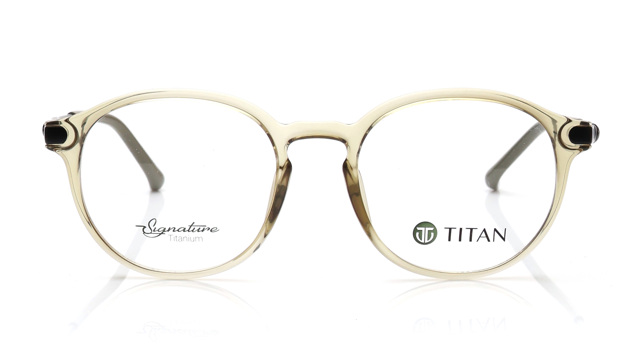 Image 1 of Green Round Eyeglasses for Men and Women from Titan Available at Titan Eye+