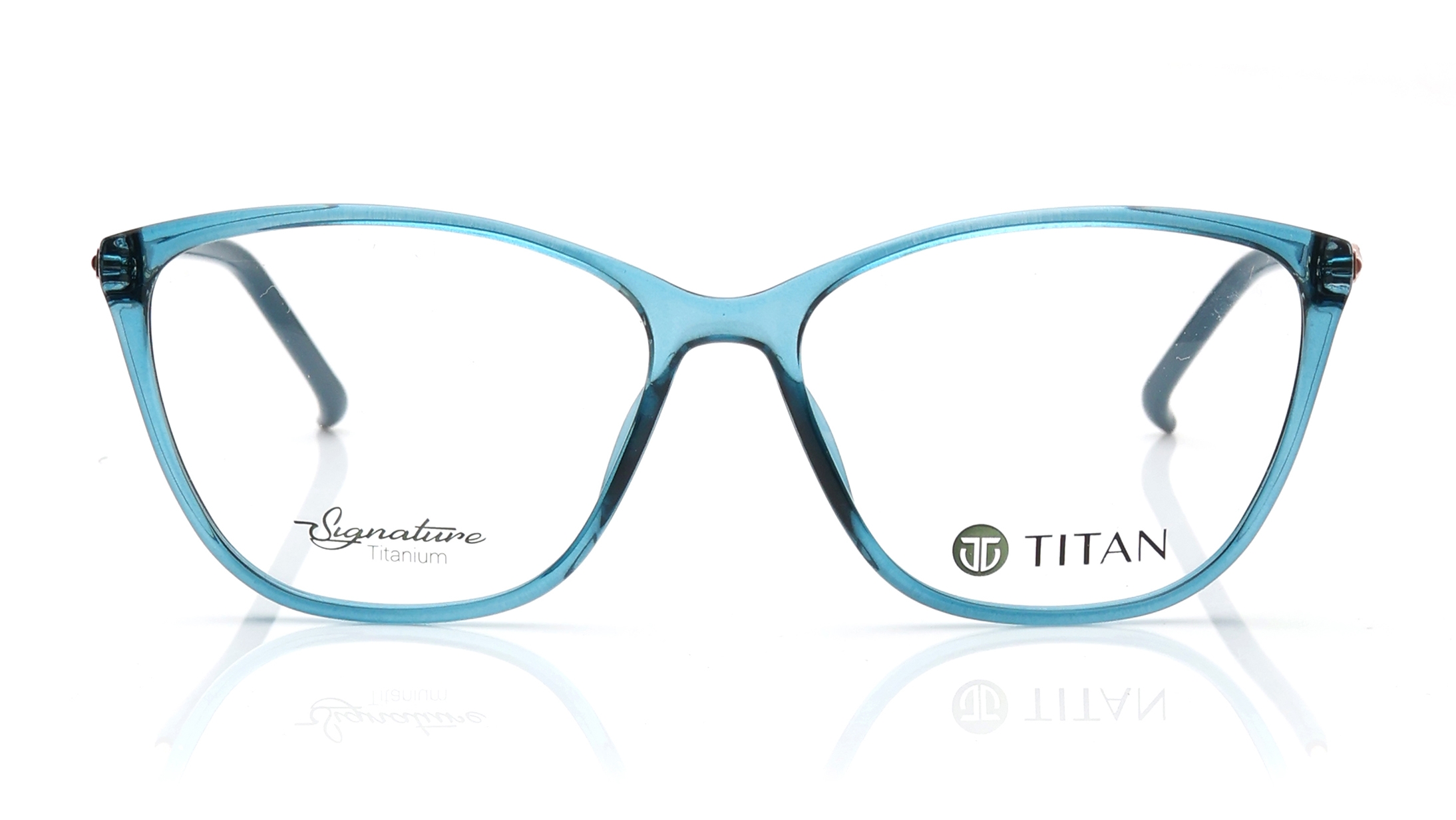 Image 1 of Blue CatEye Eyeglasses for Women from Titan Available at Titan Eye+