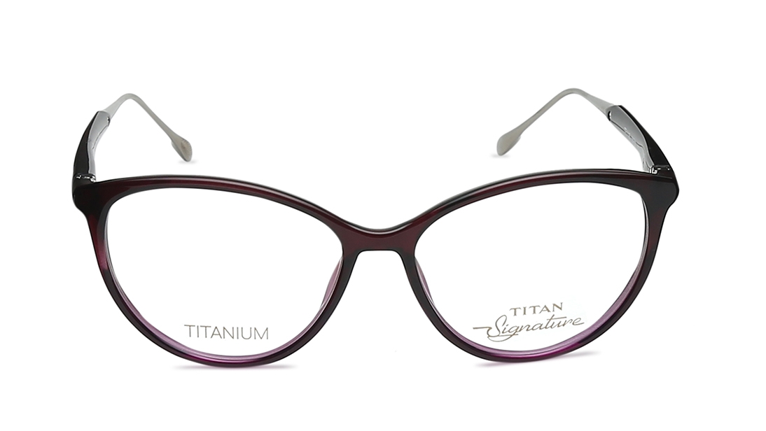 Image 1 of Maroon CatEye Eyeglasses for Women from Titan Available at Titan Eye+