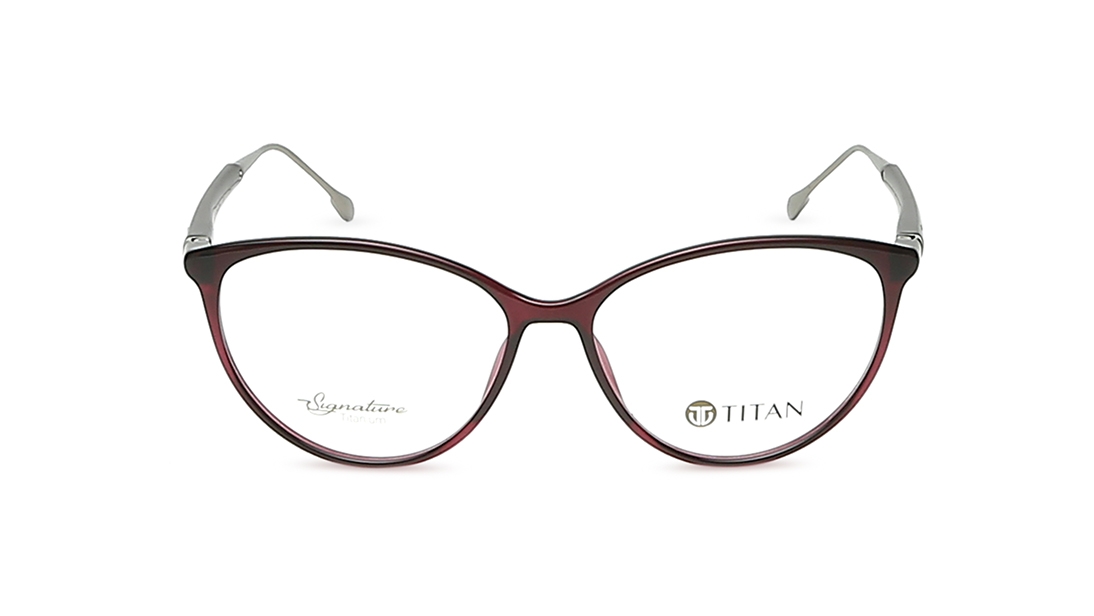 Image 1 of Maroon CatEye Eyeglasses for Women from Titan Available at Titan Eye+