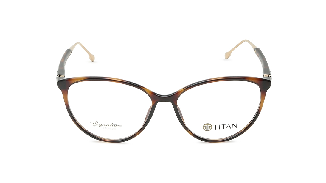 Image 1 of Brown CatEye Eyeglasses for Women from Titan Available at Titan Eye+
