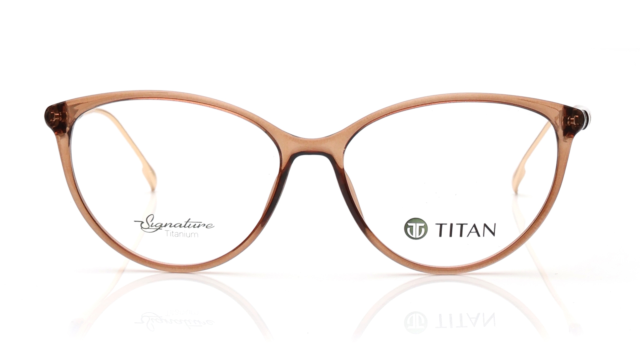 Image 1 of Brown CatEye Eyeglasses for Women from Titan Available at Titan Eye+