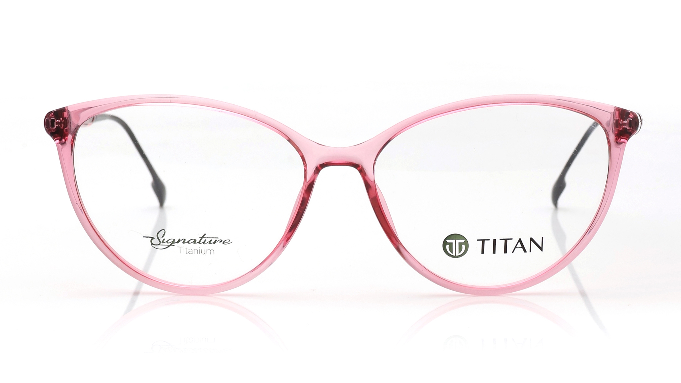 Image 1 of Pink CatEye Eyeglasses for Women from Titan Available at Titan Eye+