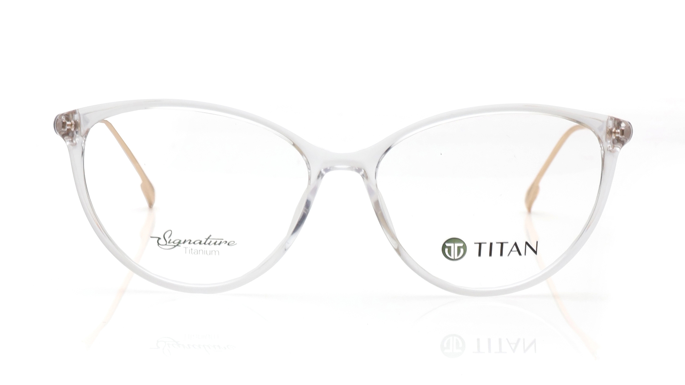 Image 1 of Transparent CatEye Eyeglasses for Women from Titan Available at Titan Eye+