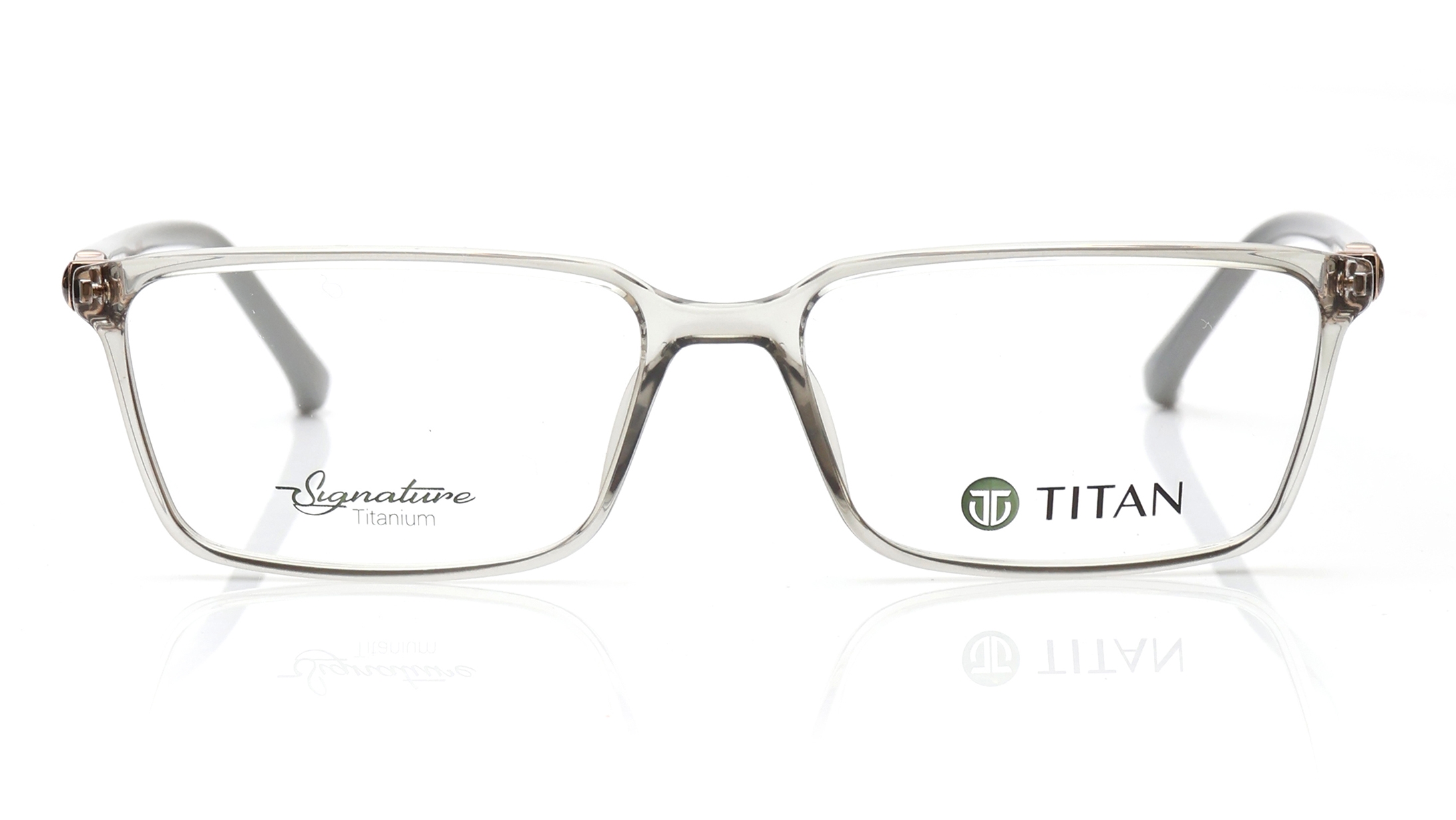 Image 1 of Green Rectangle Eyeglasses for Men and Women from Titan Available at Titan Eye+
