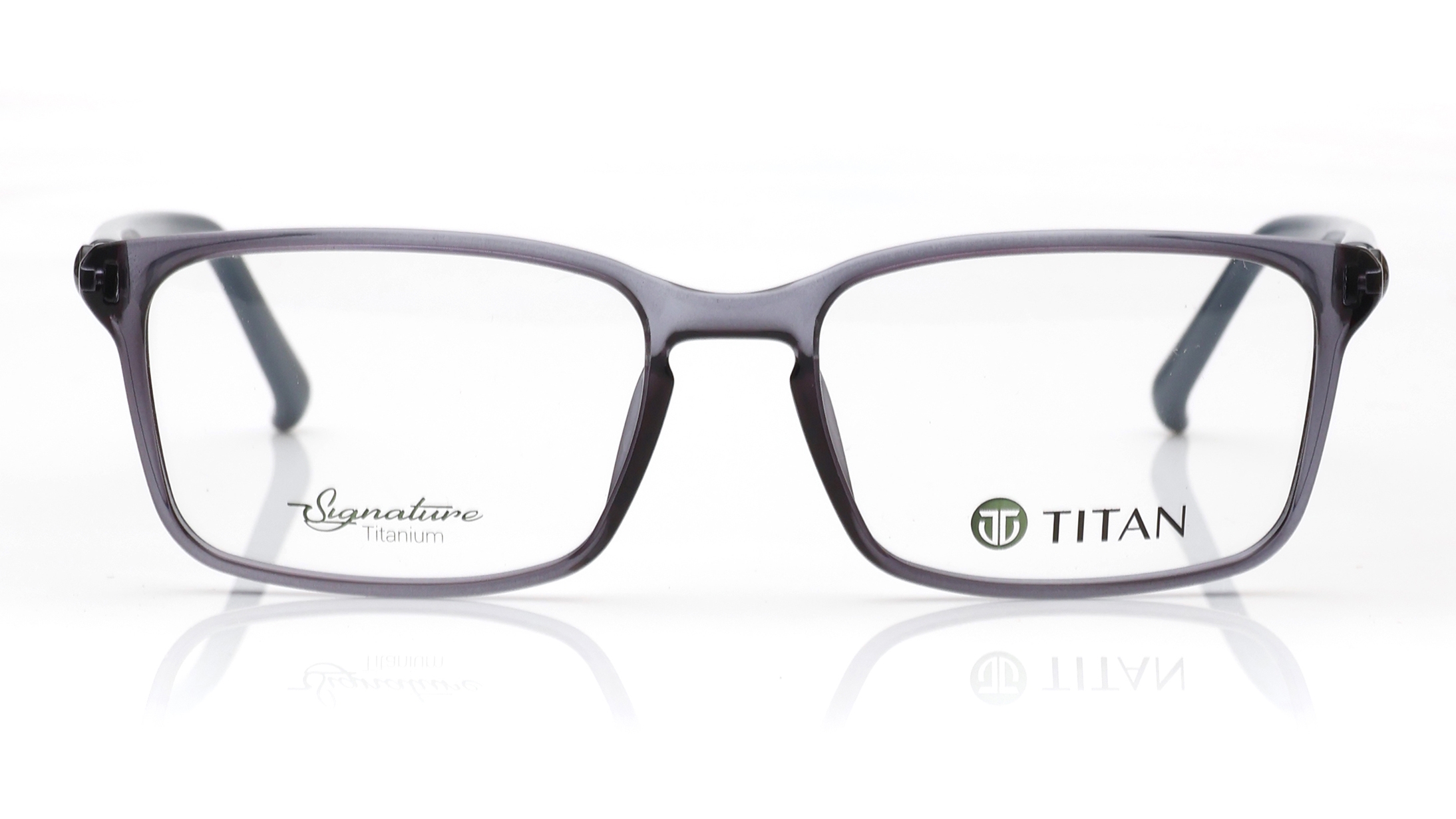 Image 1 of Grey Rectangle Eyeglasses for Men from Titan Available at Titan Eye+