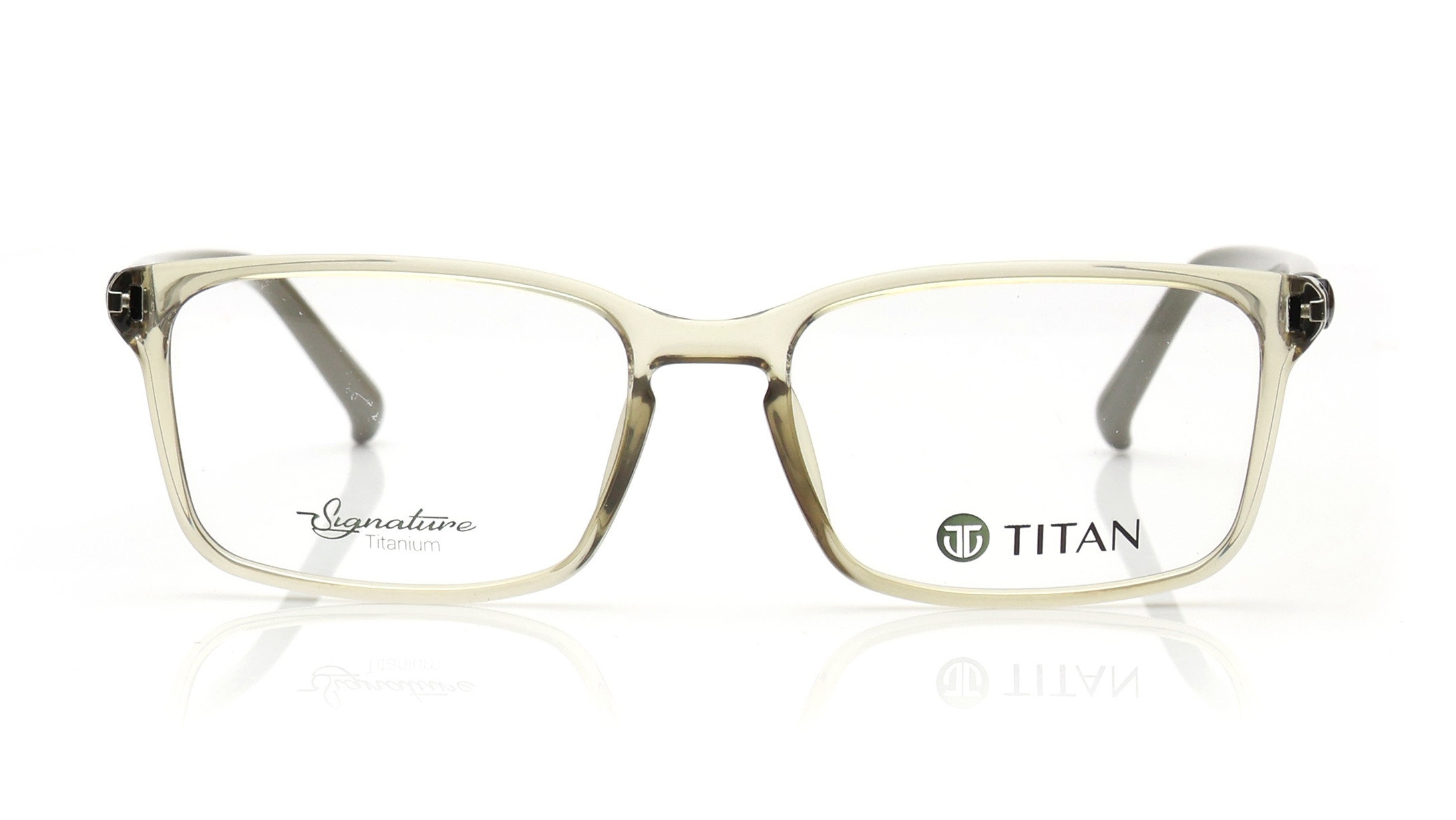 Image 1 of Green Rectangle Eyeglasses for Men from Titan Available at Titan Eye+