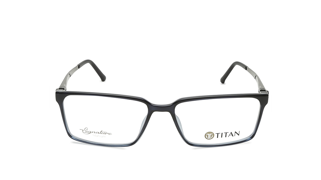 Image 1 of Black Rectangle Eyeglasses for Men from Titan Available at Titan Eye+