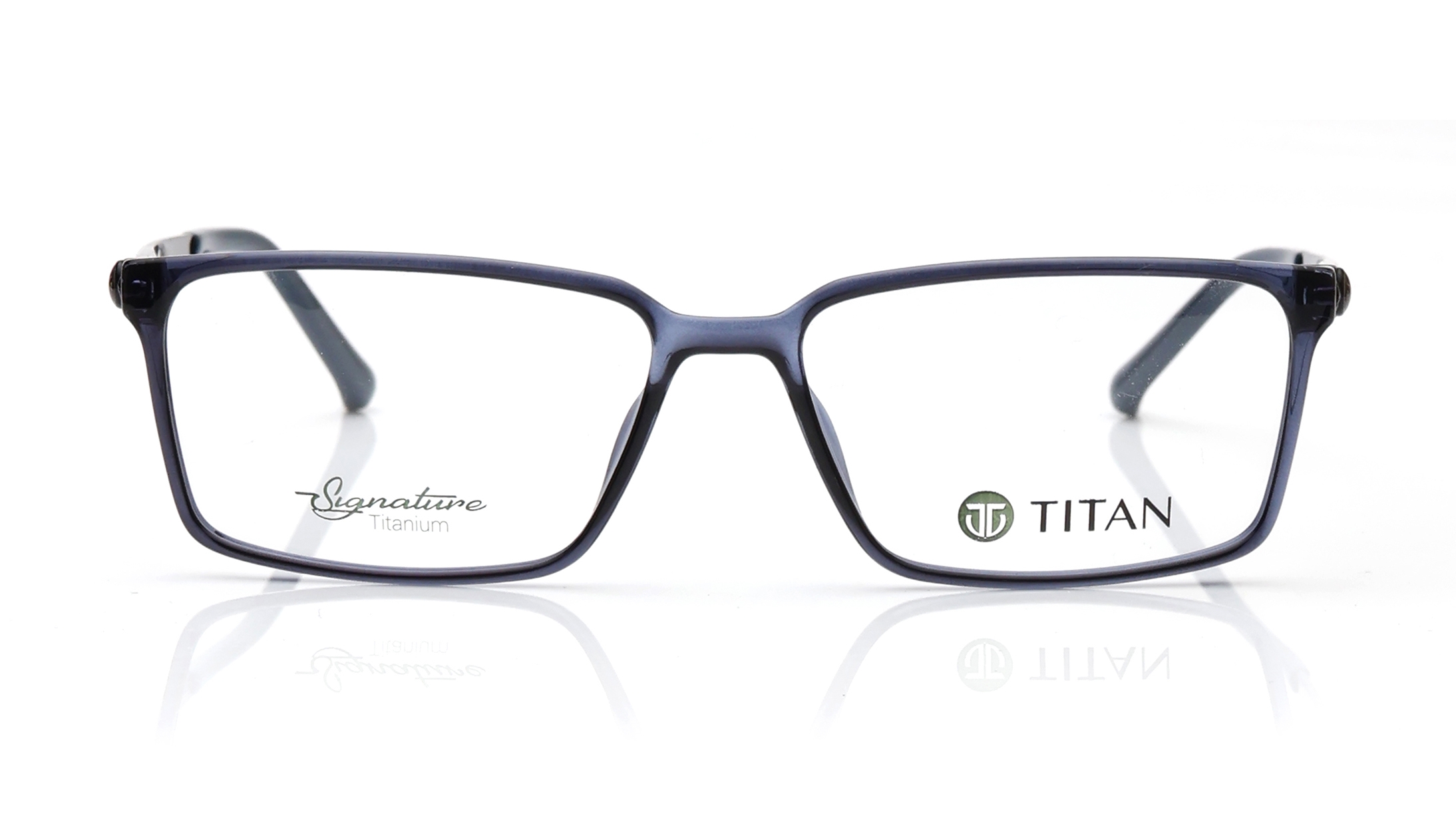 Image 1 of Blue Rectangle Eyeglasses for Men from Titan Available at Titan Eye+