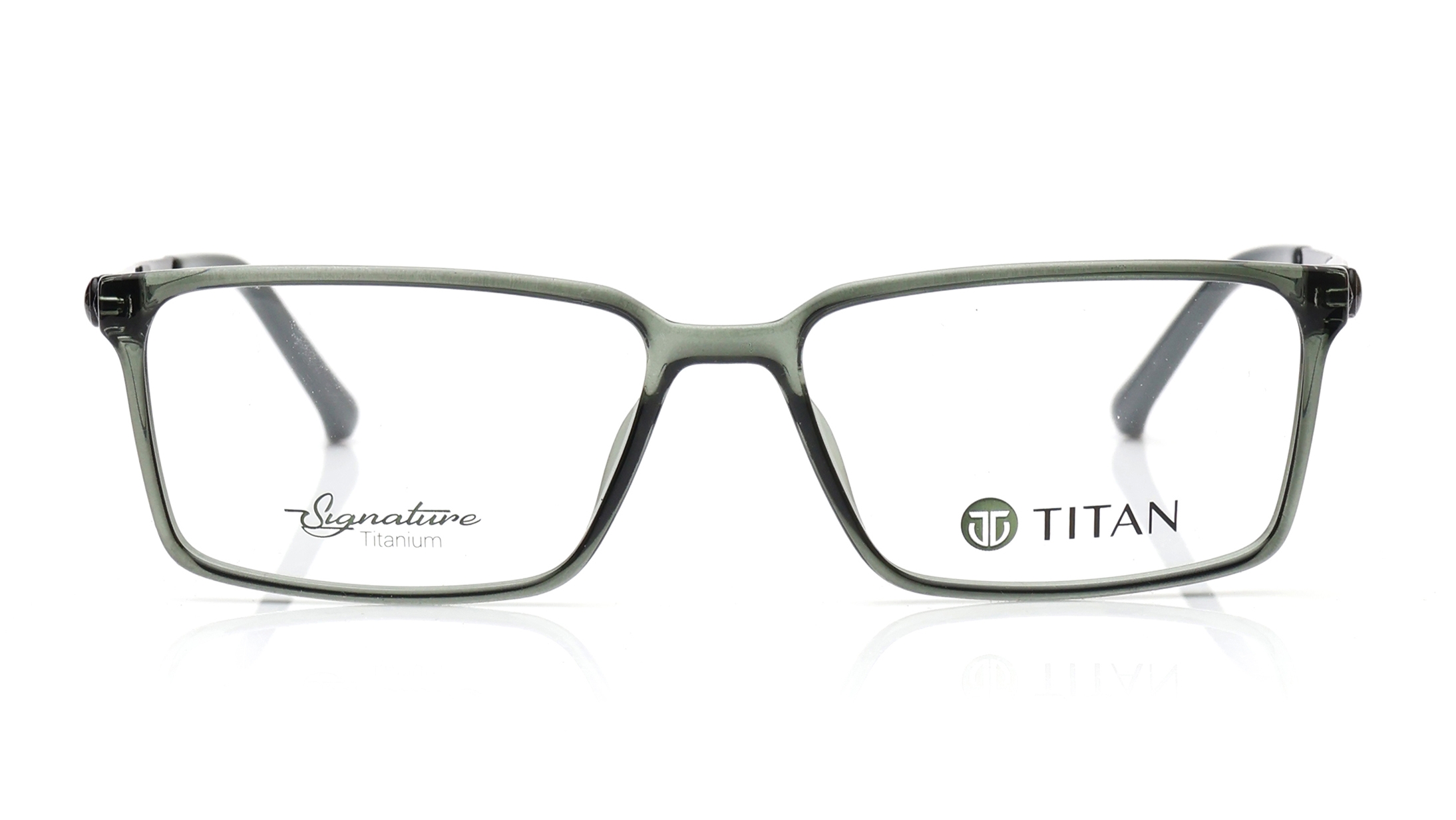 Image 1 of Grey Rectangle Eyeglasses for Men from Titan Available at Titan Eye+