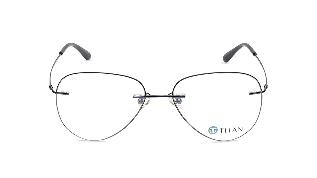 Image 1 of Black Aviator Eyeglasses for Men from Titan Available at Titan Eye+