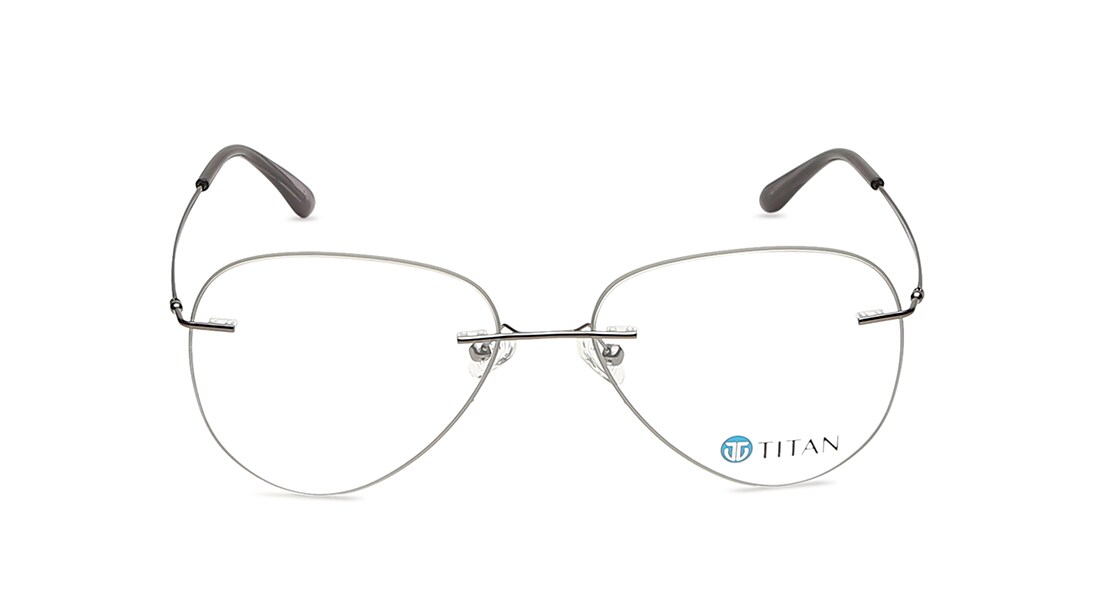 Image 1 of Silver Aviator Eyeglasses for Men from Titan Available at Titan Eye+