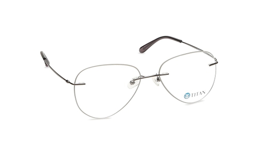 Image 2 of Silver Aviator Eyeglasses for Men from Titan Available at Titan Eye+