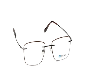 Image 2 of Brown Square Eyeglasses for Men from Titan Available at Titan Eye+