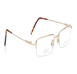 Image 2 of Gold Rectangle Eyeglasses for Men and Women from Aristo Available at Titan Eye+