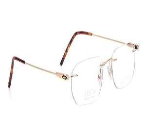 Image 2 of Gold Square Eyeglasses for Men and Women from Aristo Available at Titan Eye+