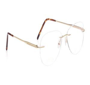 Image 2 of Gold Oval Eyeglasses for Men and Women from Aristo Available at Titan Eye+
