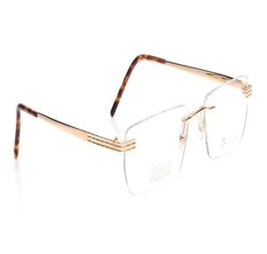 Image 2 of Gold Square Eyeglasses for Men and Women from Aristo Available at Titan Eye+