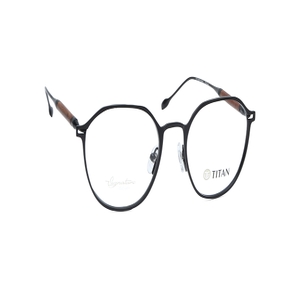 Image 2 of Black Geometric Eyeglasses for Men from Titan Available at Titan Eye+