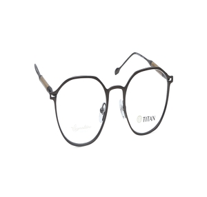 Image 2 of Black Geometric Eyeglasses for Men from Titan Available at Titan Eye+