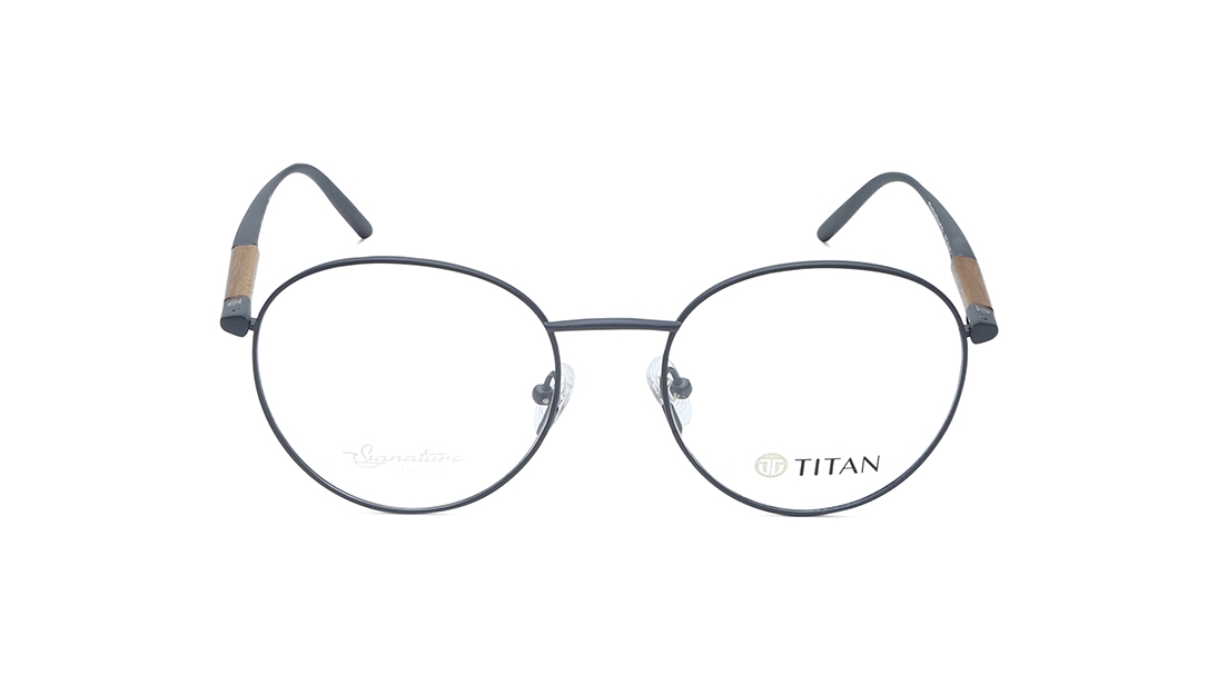 Image 1 of Black Oval Eyeglasses for Men from Titan Available at Titan Eye+