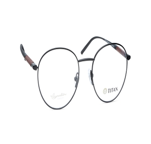 Image 2 of Black Oval Eyeglasses for Men from Titan Available at Titan Eye+