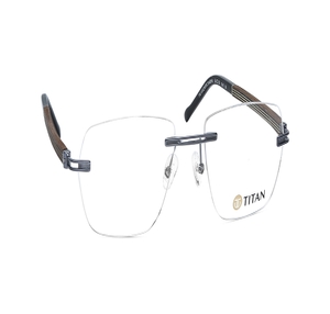 Image 2 of Grey Rectangle Eyeglasses for Men from Titan Available at Titan Eye+