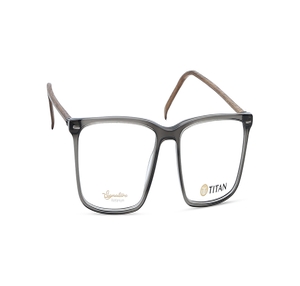 Image 2 of Grey Square Eyeglasses for Men from Titan Available at Titan Eye+