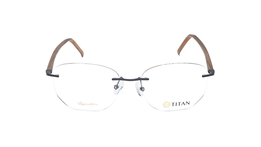 Image 1 of Black Rectangle Eyeglasses for Men from Titan Available at Titan Eye+