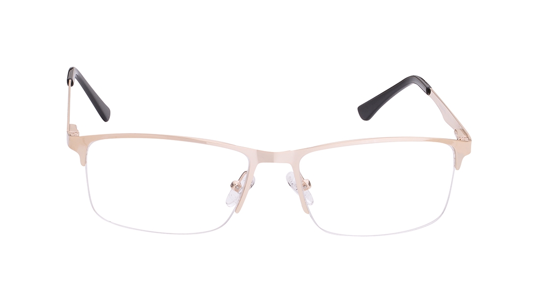 Image 1 of Gold Square Eyeglasses for Men from Titan Available at Titan Eye+