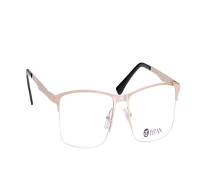 Image 2 of Gold Square Eyeglasses for Men from Titan Available at Titan Eye+