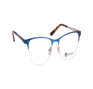 Image 2 of Blue Square Eyeglasses for Men from Titan Available at Titan Eye+