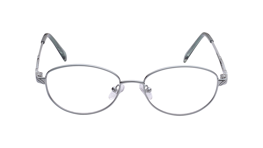 Image 1 of Silver Oval Eyeglasses for Women from Titan Available at Titan Eye+