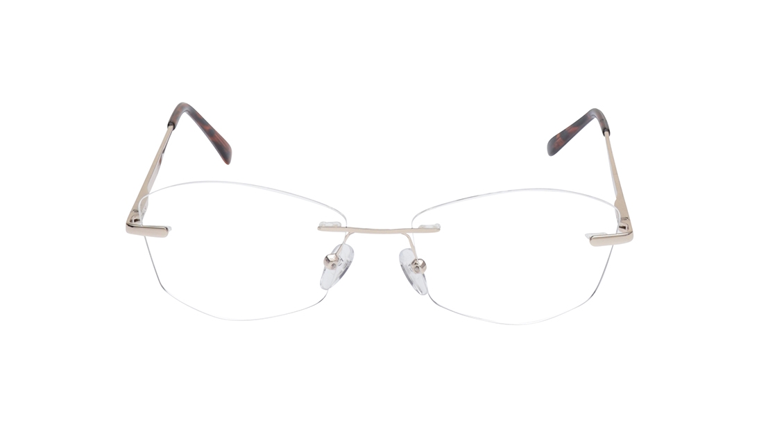 Image 1 of Gold Oval Eyeglasses for Women from Ace by Titan Available at Titan Eye+