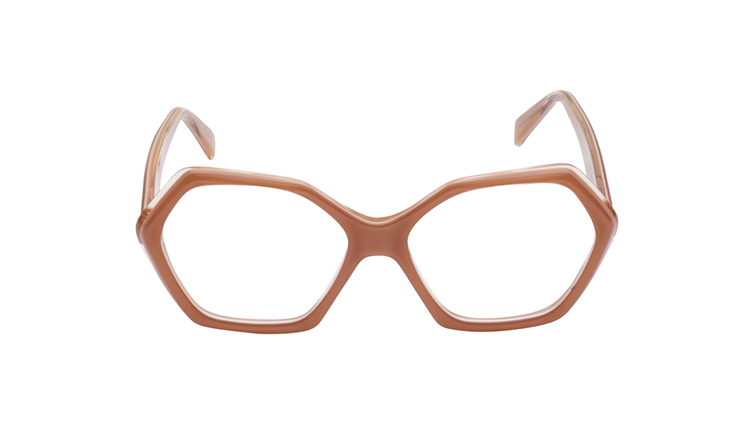 Image 1 of Brown Hexagon Eyeglasses for Women from Titan Available at Titan Eye+