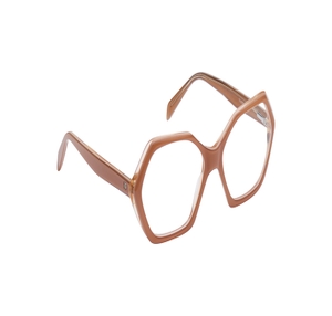 Image 2 of Brown Hexagon Eyeglasses for Women from Titan Available at Titan Eye+