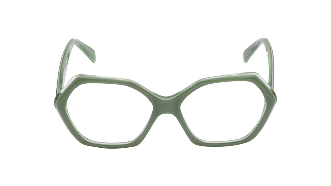 Image 1 of Green Hexagon Eyeglasses for Women from Titan Available at Titan Eye+