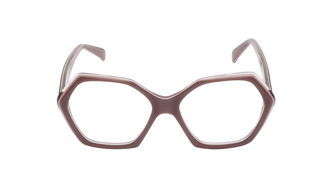 Image 1 of Brown Hexagon Eyeglasses for Women from Titan Available at Titan Eye+