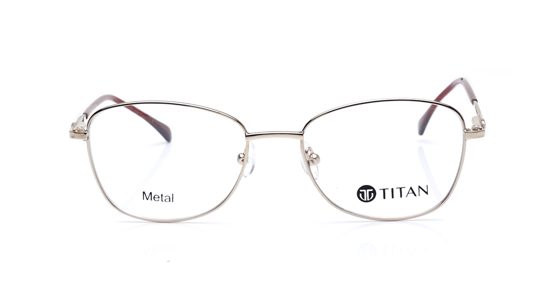 Image 1 of Silver Oval Eyeglasses for Men from Titan Available at Titan Eye+