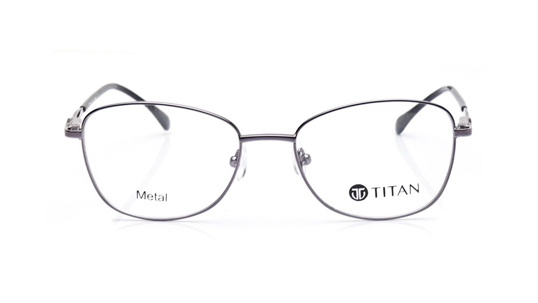 Image 1 of Silver Oval Eyeglasses for Women from Titan Available at Titan Eye+