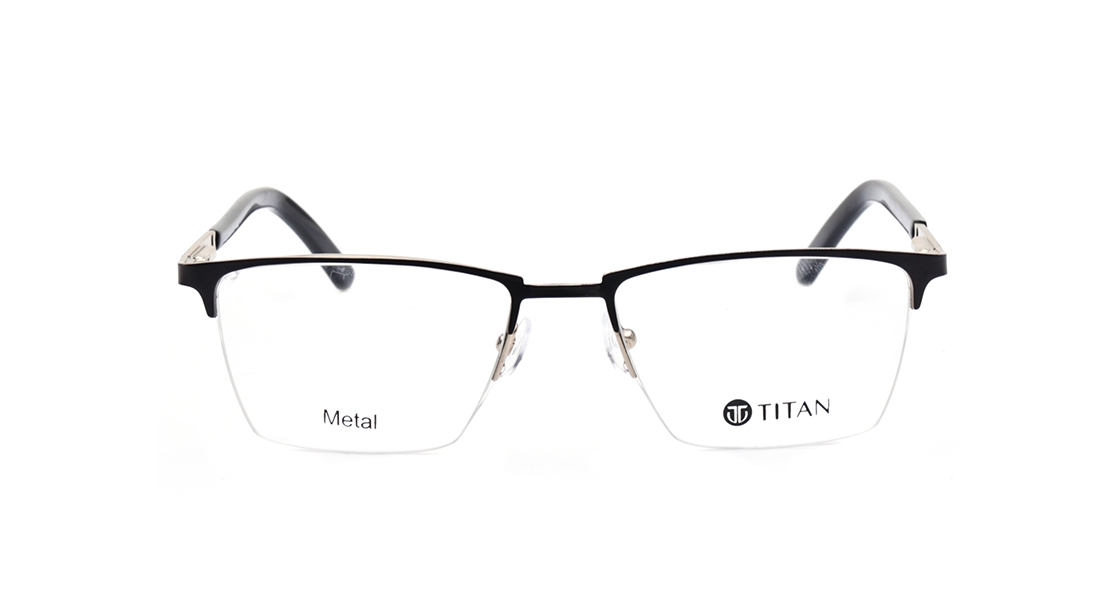 Image 1 of Black Square Eyeglasses for Men from Titan Available at Titan Eye+