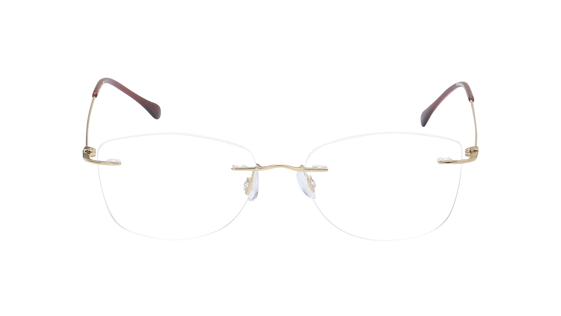 Image 1 of Gold CatEye Eyeglasses for Women from Titan Available at Titan Eye+