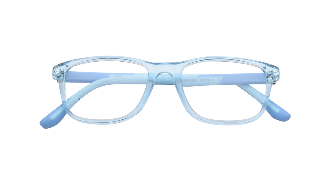 Image 1 of Blue Wayfarer Eyeglasses for Kids from Dash Available at Titan Eye+
