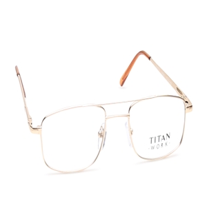 Image 2 of Gold Rectangle Eyeglasses for Men from Titan Available at Titan Eye+