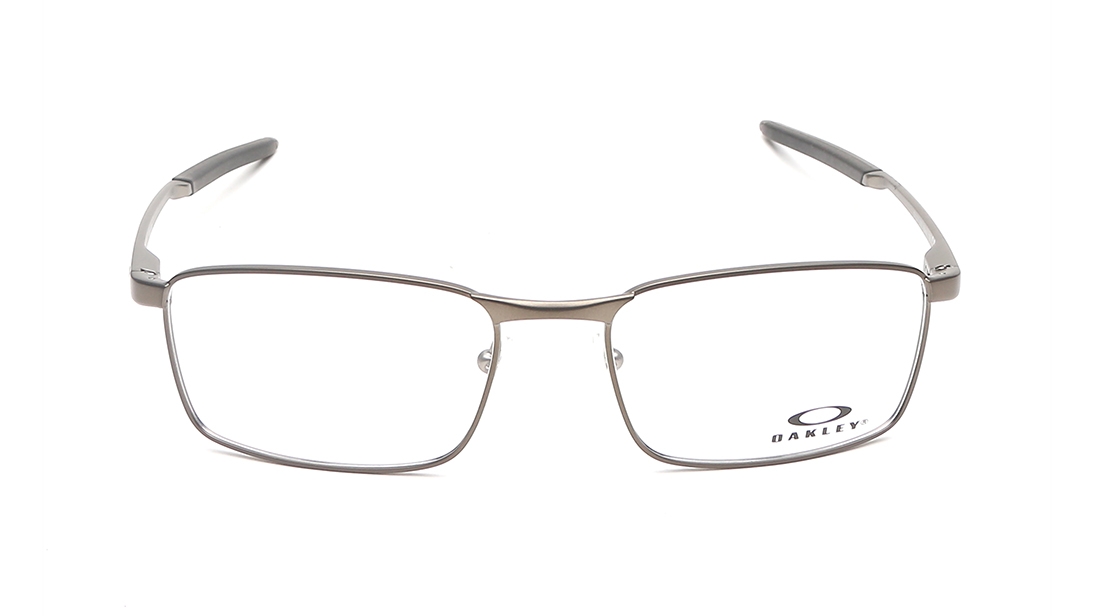 Image 1 of Silver Rectangle Eyeglasses for Men from Oakley Available at Titan Eye+