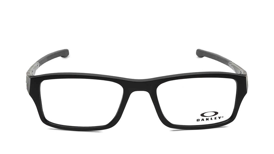 Image 1 of Black Rectangle Eyeglasses for Men from Oakley Available at Titan Eye+